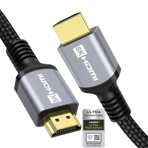 4K 8K Cavo HDMI 2.1 Certificato 2Mt 48Gbps 10K 30Hz 8K 60Hz 4K 120Hz 2K 240Hz - Foto 1 di 24