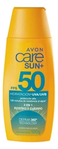 Protector Solar en crema 2 en 1 Para Rostro y Cuerpo FPS 50 Avon Care Sun+ 120g - Bild 1 von 1