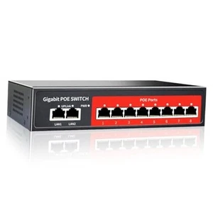 Commutateur PoE Gigabit 8 Ports avec Liaison Montante 2 Gigabit,Conforme 802.3af/at,120W - Photo 1/7