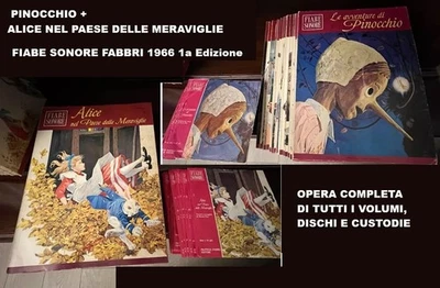 FIABE SONORE PINOCCHIO + ALICE NEL PAESE DELLE MERAVIGLIE COMPLETI FABBRI 37vol. - Immagine 1 di 4