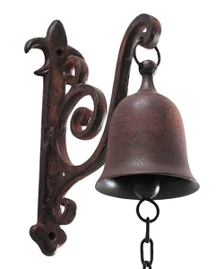 Vintage Cast Iron Dinner Bell as Entry Door Bell, Outside Hanging Decor or In... - Picture 1 of 4