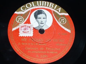 MEXICO 78 rpm RECORD Columbia CARMEN DE VERACRUZ Picture Label ME PEDIAS UN BESO - Picture 1 of 1