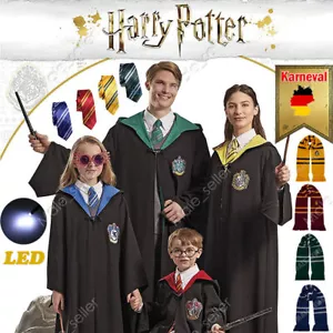 DHL Harry Potter Kostüm Mantel Umhang Krawatte Gryffindor Slytherin Hufflepuff. - Bild 1 von 37