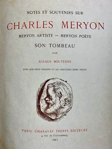 Ag. BOUVENNE - Notes et Souvenirs sur Ch. MERYON. EO 1/10 Japon, Ex. BRACQUEMOND - Imagen 1 de 7