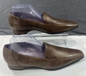 Geox Respira Italy Loafers Shoes Flats Bronze Leather Slip On Women’s SZ 41 10.5 - Picture 1 of 15