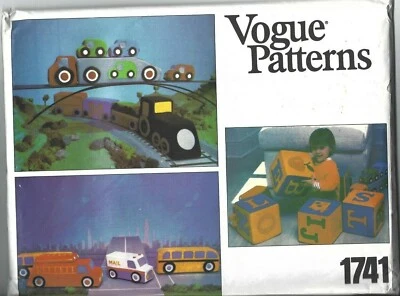 Vogue Sewing Pattern 1741, Toys, Trucks, Blocks, with Applique Transfers, Uncut - Image 1 of 2