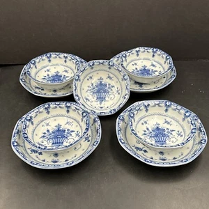9er Set Takahashi San Francisco Japan blau weiß Schalen Vintage Reis - Bild 1 von 9