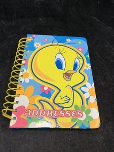 Vintage 2001 Looney Tunes Tweety Bird Hard Cover Spiral Address Book - Picture 1 of 10