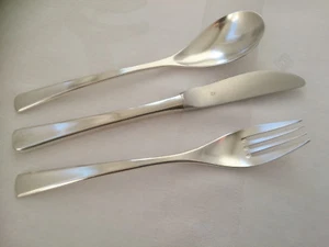 WMF Brasilia Silber Besteck 3 tlg Messer Gabel Löffel 90er Neuwertig -mehrere - Picture 1 of 7