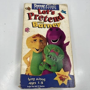 Let's Pretend with Barney (VHS, 1993) Friends Collection Sing Along White Tape - Picture 1 of 6