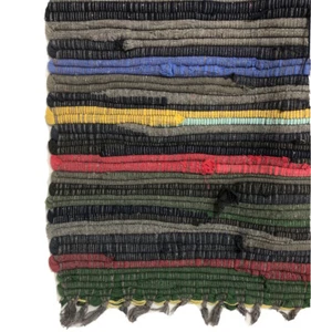 Boho Handmade Chindi Rag Rug Throw Runner Tim Leary Hippie Recycled Tapestry Art - Picture 1 of 14