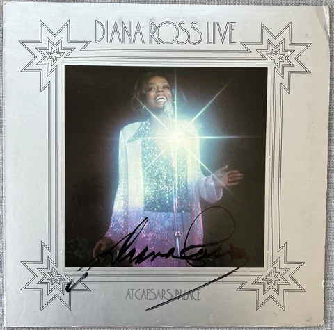 Diana Ross Signed In Person Live At Caesars Palace Vinyl Record LP - Authentic Cover