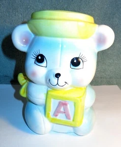 VINTAGE LUV IMPORTS BLAUER TEDDYBÄR BABY VASE PFLANZER FÜR BABYS ZIMMERDEKORATION - Bild 1 von 6