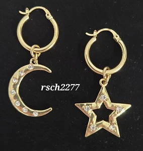 Heidi Daus "So Charming" Crystal-Accented Dangle Earrings-Celestial-Pierced-NWT - Picture 1 of 3