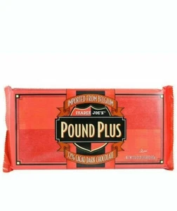 TRADER JOE'S HUGE BELGIUM POUND PLUS 72% DARK CHOCOLATE BAR 1 Lb 1.6 oz - Picture 1 of 6