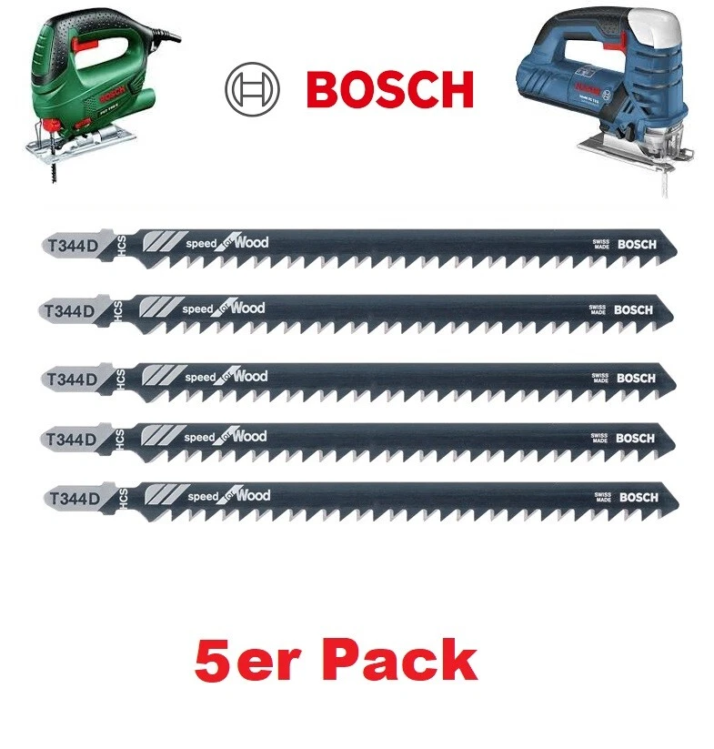 BOSCH 5er Pack Stichsägeblatt 152mm T 344 D perfekt für Weichholz Schnitte - Bild 1 von 1