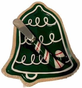 Fitz and Floyd Santa's Kitchen Glockenförmiger Snackteller und Zuckerstangenstreuer - Bild 1 von 17