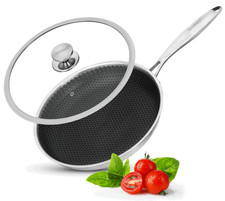 Frying Pan with lid Stainless Steel Non Stick 28cm Anti Scratch  Cookware