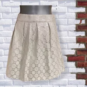 Hollister - Womens US Small UK 6-8 silver Metallic Print Lined Short Mini Skirt - Picture 1 of 5