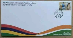 Mauritius India Joint Issue 75 Diplomatic Relation First Day Cover 2023-ZZIAA - Picture 1 of 5