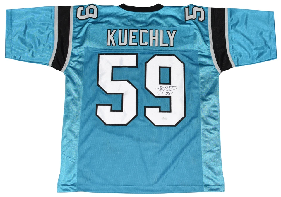 LUKE KUECHLY AUTOGRAPHED CAROLINA PANTHERS #59 BLUE JERSEY JSA - Image 1 of 1