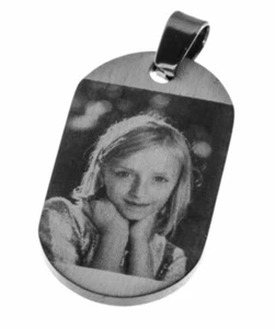CEM Edelstahl-Anhänger Dog Tag mit persönlicher Fotogravur klare Lasergravur - Bild 1 von 1