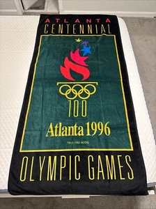 1996 Olympics Atlanta Centennial Games Beach Towel USA Large Vintage Cannon - Picture 1 of 3