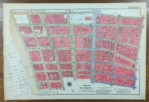 Vintage 1934 WORLD TRADE CENTER SITE MANHATTAN NEW YORK CITY ~ BROMLEY Land Map  - Picture 1 of 12