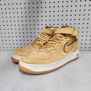 2003 NIKE AIR FORCE 1 MID WHEAT SZ 12 307105 771 SUEDE BROWN FLAX SNEAKERS M5 - Picture 1 of 7