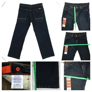 Wrangler Jeans Flex Slim Straight Boys Size 10 Husky Blue Denim Adjustable Waist - Picture 1 of 22