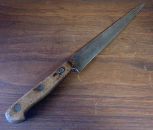 Cuchillo para tallar acero al carbono de 10" de colección mango de madera navaja afilada - Imagen 1 de 3
