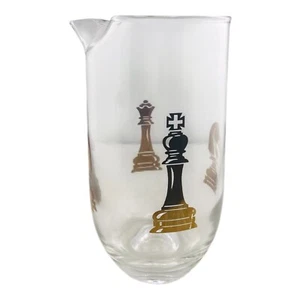 Vintage Hickok Glas Schachmatt Gold Schachfiguren Martini Krug Bar selten - Bild 1 von 6
