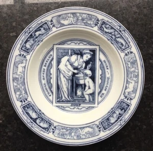 ARTS & CRAFTS PERIOD ANTIQUE WEDGWOOD BLUE & WHITE POTTERY BOWL “SOUP” - Picture 1 of 3