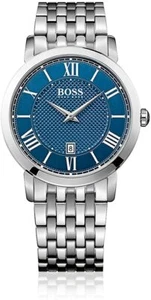 Reloj clásico para hombre Hugo Boss 1513141 esfera azul con fecha tono plateado - Imagen 1 de 2