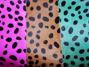 12"x12" - 3 pieces Cheetah Print on Hair On Cowhide avg 1 - 1.4mm thick #2 - Picture 1 of 4