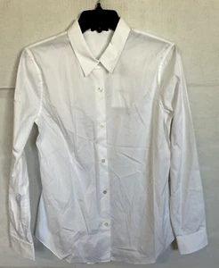 THEORY TENIA WHITE COTTON SHIRT BUTTON DOWN WOMENS SIZE M MEDIUM NEW - Picture 1 of 6