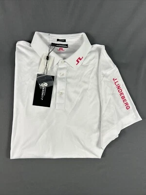 J Lindeberg Golf Shirt Polo Tour Tech Regular Fit XXL White Polyester MSRP $90 - Image 1 of 4