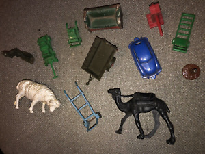 NICE ORIGINAL LOT OF  1940'S AND 1950'S DINKY AND OTHER METAL AND PLASTIC TOYS