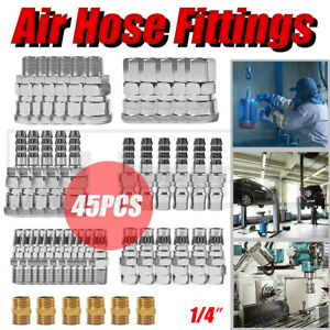 45x Air Hose Fittings Nitto Type Male Female Barb Coupler Compressor Kit Tools