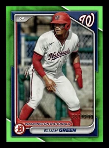2024 BOWMAN ELIJAH GREEN NEON GREEN BORDER /399 BP-72 NATIONALS - Picture 1 of 2