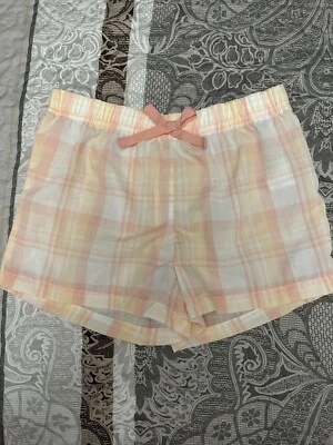 Old Navy Girls PJ Shorts, Size: L (10/12), Plaid Orange Yellow Foto 1 de 3