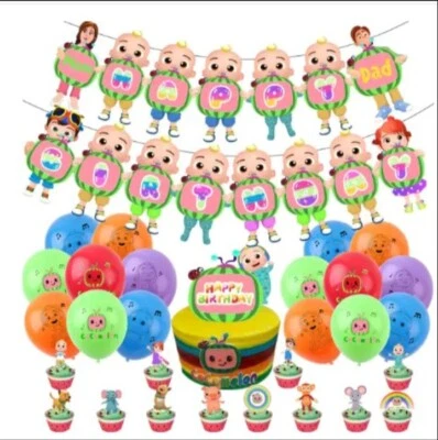 Conjunto de 48 balões de aniversário Cocomalan cobertura de bolo cupcake topper ectballons - Imagem 1 de 3
