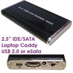 eSATA/USB 2.0 Enclosure for IDE & SATA 2.5 Hard Drive - Picture 1 of 2