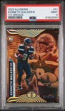 PSA 9 2022 Illusions Kenneth Walker III Trophy Collection Wild Card #/499 RC
