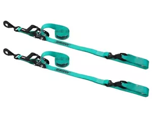 SpeedStrap Teal Shreddy 1.5" trinquete amarre con gancho a presión y lazo suave (paquete de 2) - Imagen 1 de 8