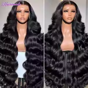 Brazilian Body Wave HD 13x6 Transparent Lace Front Human Hair Wig PrePlucked - Picture 1 of 11