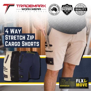 Bisley Mens FLX&MOVE 4 Way Stretch Work Shorts (BSHC1332) 72-132 RRP$96.95 - Picture 1 of 13