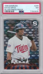 1998 Donruss Zwillinge David Ortiz Silber Presse Proof Karte #299 PSA 7 NM (3635) - Bild 1 von 2