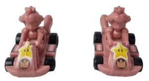 McDonalds Pink Princess Peach Mario Kart Toy x2 Happy Meal - Picture 1 of 5