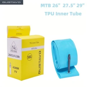 GUSTAVO TPU TUBE Mountain BikeTubes 26 27.5 29 X19.5-2.8C Presta 45MM Valve - Picture 1 of 17